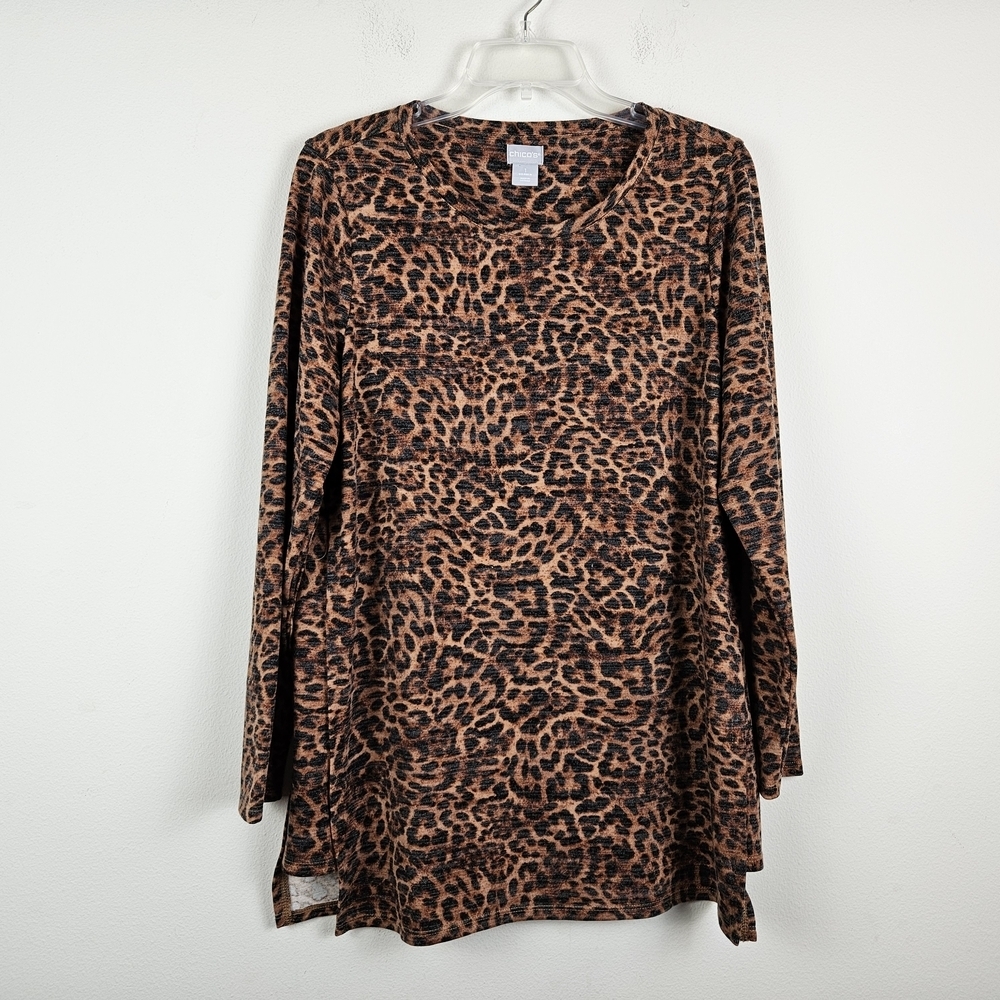 Chico's Soft Chic Animal-Print Tunic Size 1/Medium